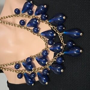J. Crew Blue Teardrop Necklace
